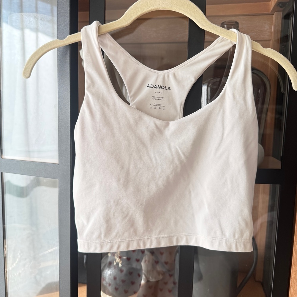 Adanola Tennis Collection V Neck Bralette sports bra tank top racerback scoop